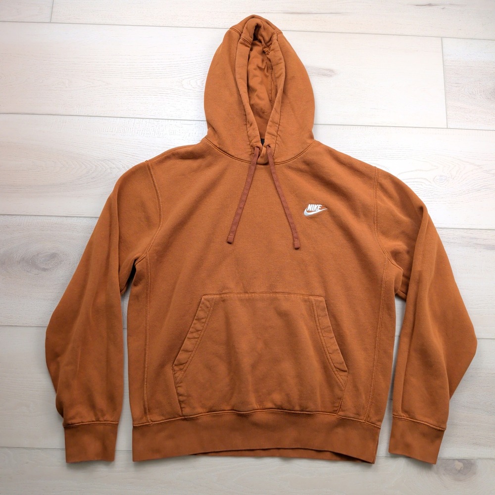 Nike Mens Sportswear Club Fleece Hoodie Burnt Orange BV2654-290 Size M